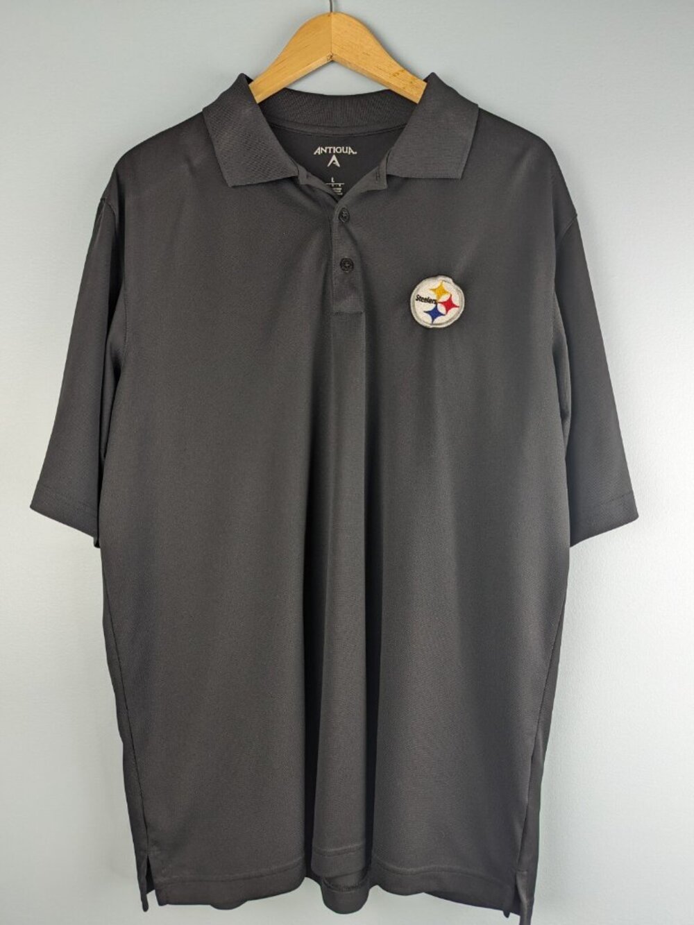 Pittsburgh Steelers polo shirts NFL Team apparel men Size L Large black